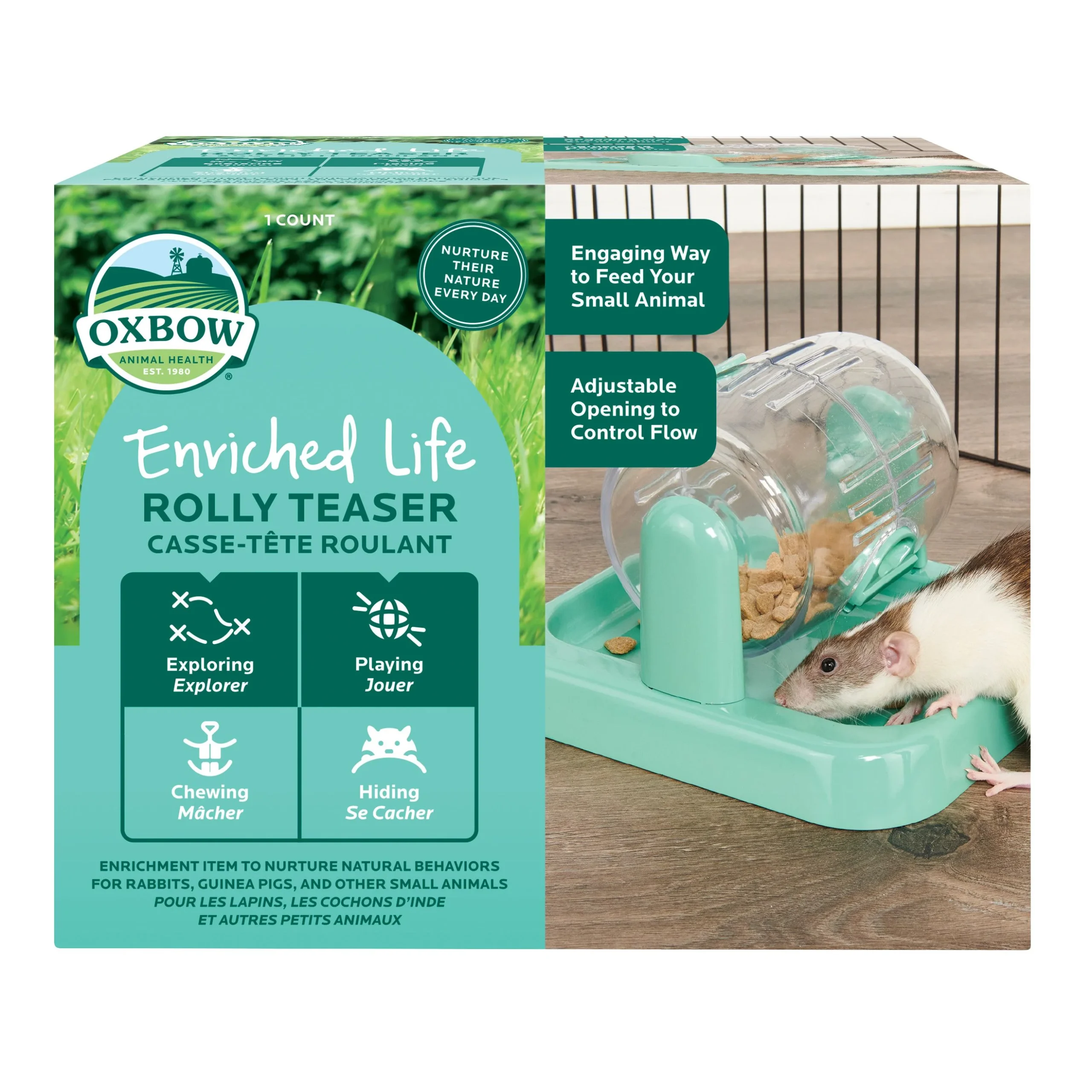 Oxbow Enriched Life - Jeu Interactif Pour Rongeur, Casse-tête Roulant Dist. De Nourriture